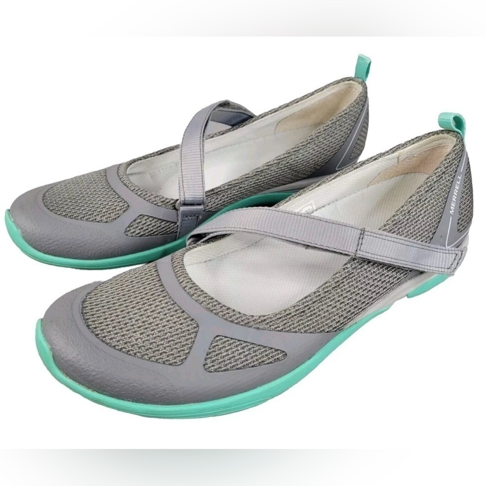 Merrell Castlerock gray & ceylon velcro mary janes SZ US 9.5 EU 40.5 athleisure